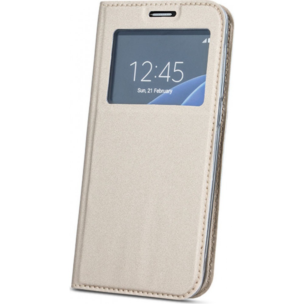 Smart Look Book Χρυσό (Galaxy A7 2018) Τηλεφωνία